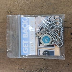 Get Back, St Christopher surf necklace, blue and white